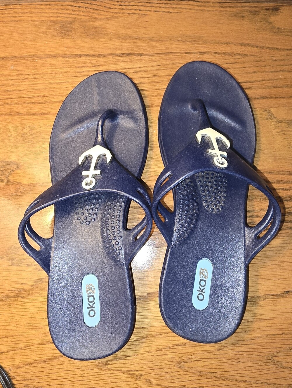 OKA-B Anchor Flip Flops, Womens Small (5.5-6.5)